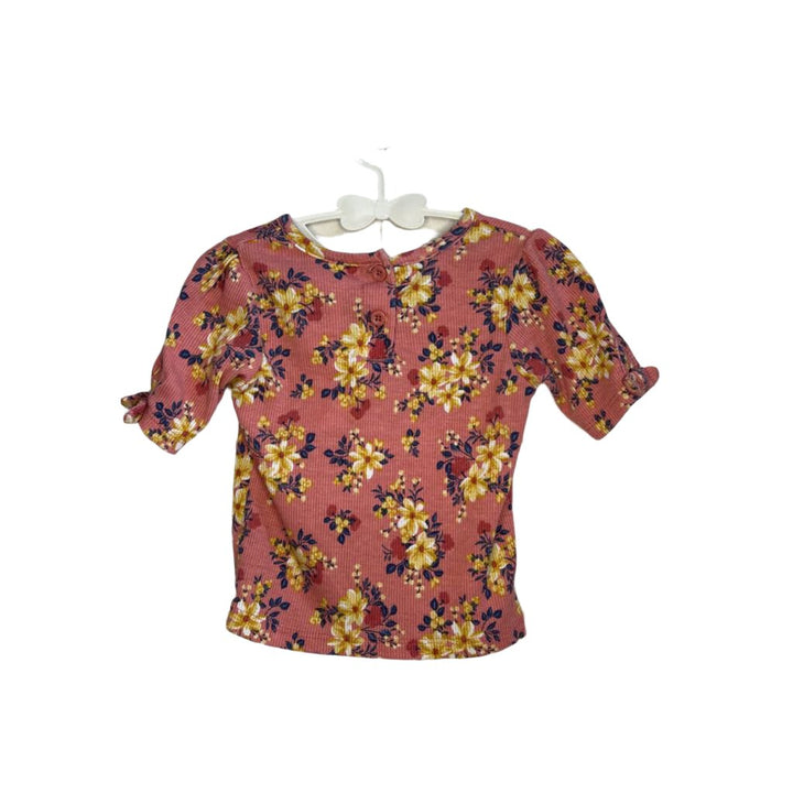 Qtr Sleeve Ribbed Shirt / Flowers