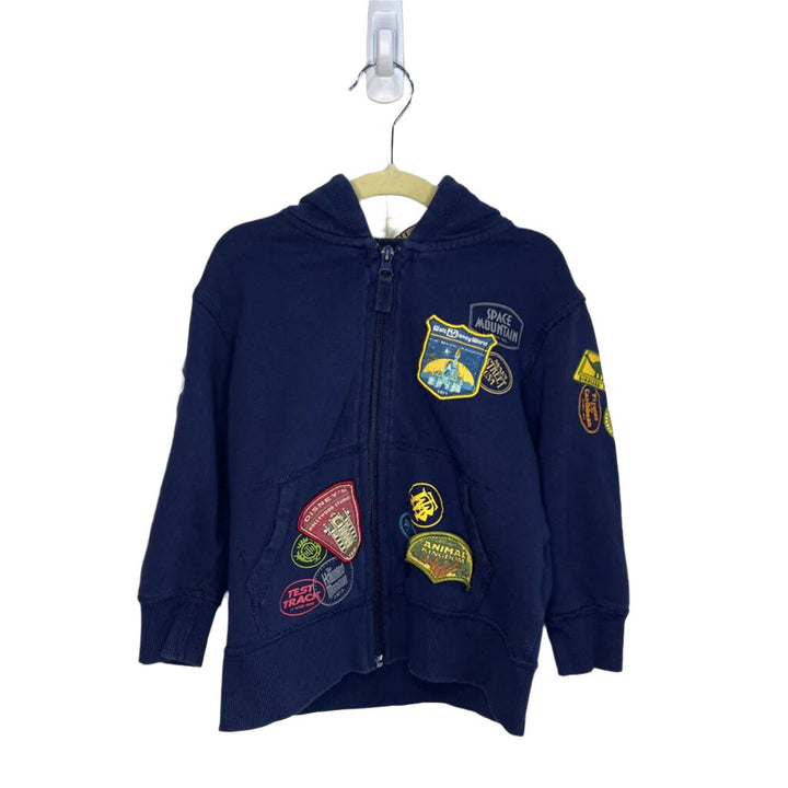 Hooded Zip Up Jacket / Disney Ride Patches