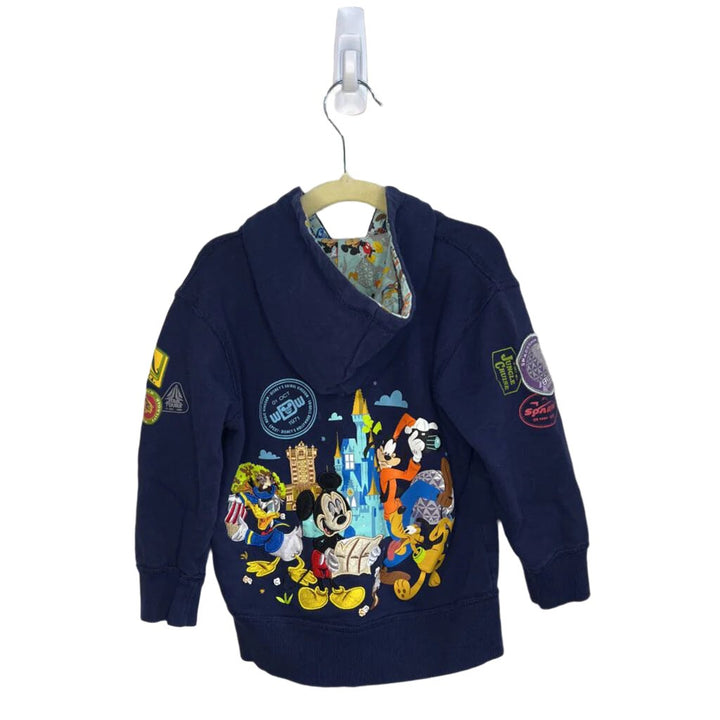 Hooded Zip Up Jacket / Disney Ride Patches