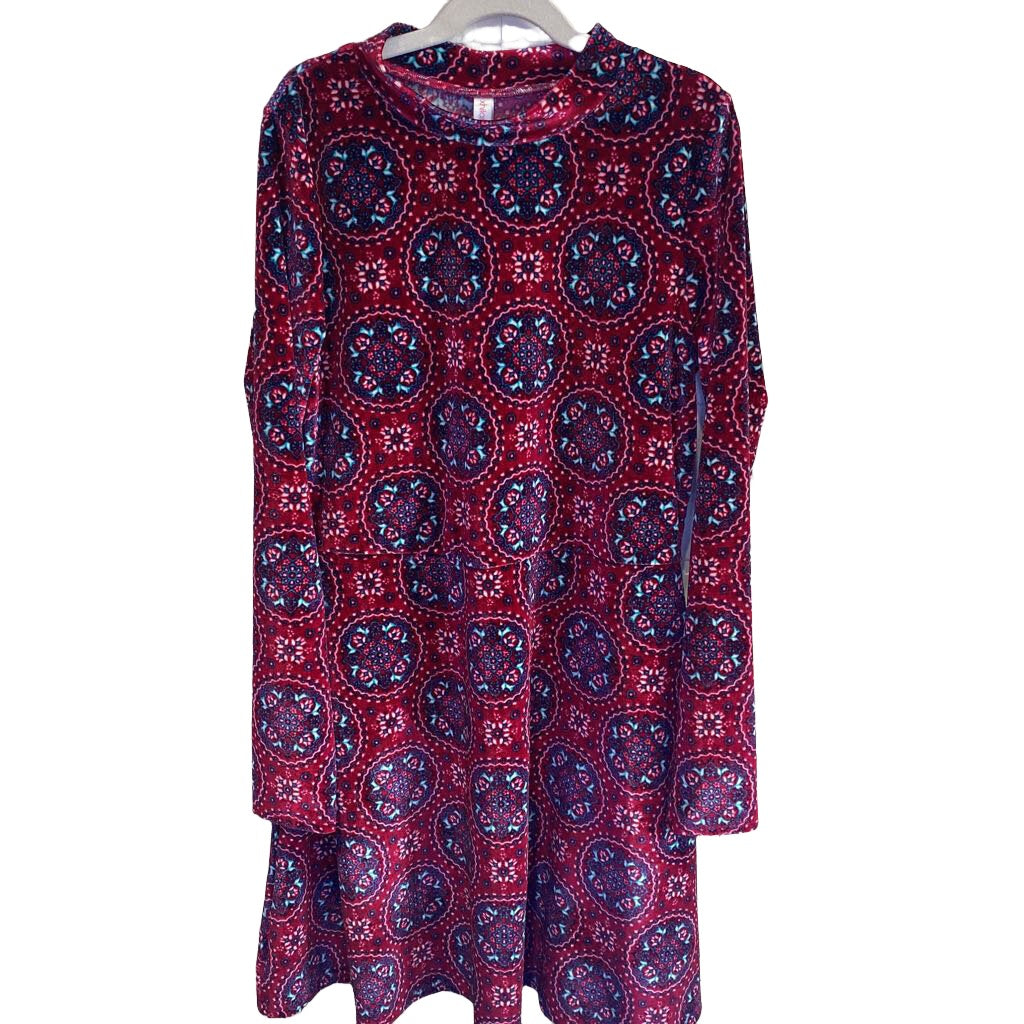 LS Velvet Pattern Dress