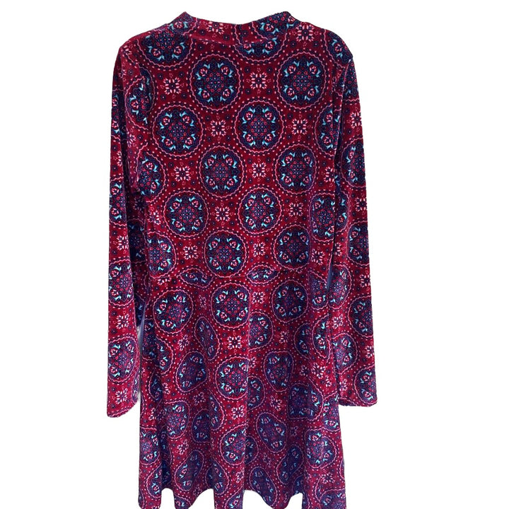 LS Velvet Pattern Dress