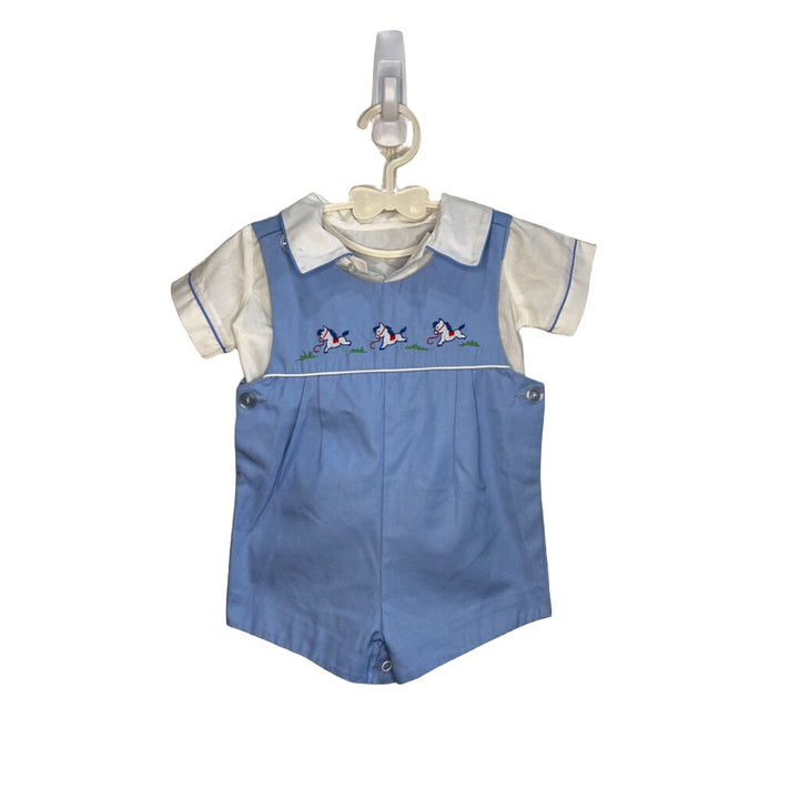 Three Horses Blue Romper